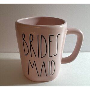 Rae Dunn Bridesmaid Mug Pink Ceramic Artisan Collection (Note tiny dot)